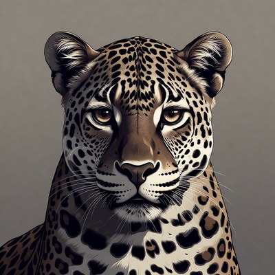 Leopard close-up with detailed fur pattern