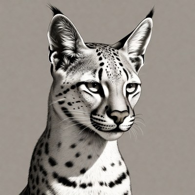 Serval animal with distinct features