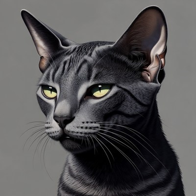 Black cat with striking eyes