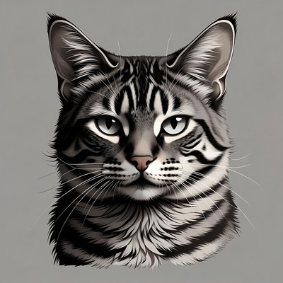 Close-up of a cat face in black and white