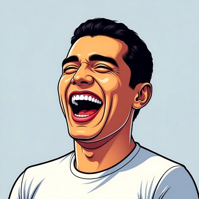 Laughter of a happy man