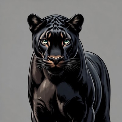 Black panther showing strength and focus