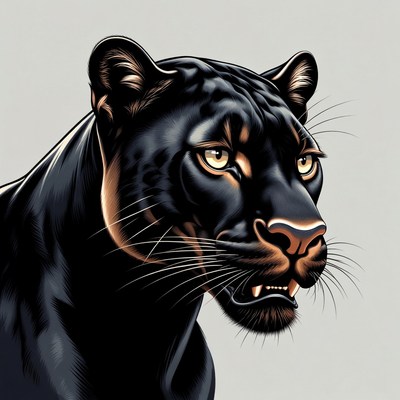 Black panther close-up view