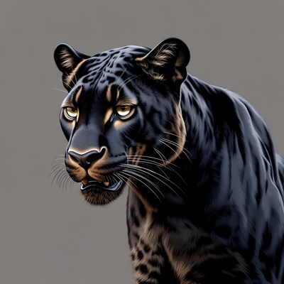 Black jaguar portrait in detail
