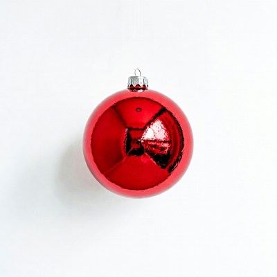 Bright red round christmas ornament