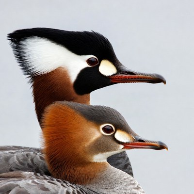 Birds swimming in water together