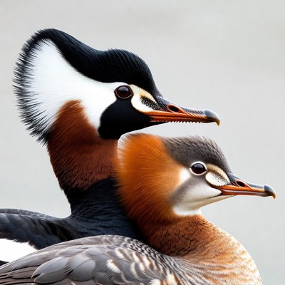 Birds in close-up view near water