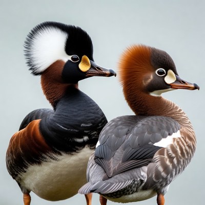 Mandarin ducks in natural setting