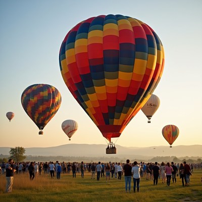 Hot air balloons fly at event