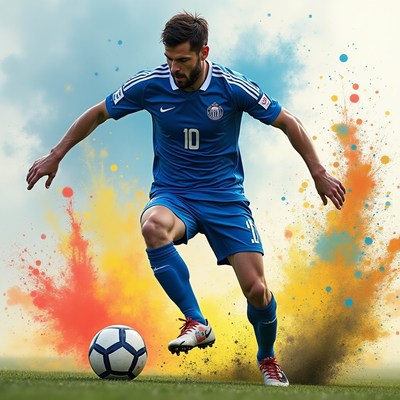 Soccer player in action on field