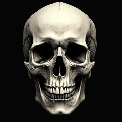 Human skull study in detail