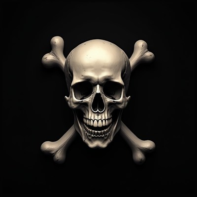 Skull and crossbones symbol display
