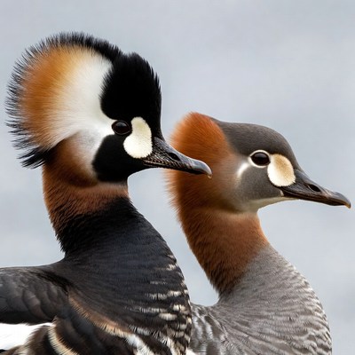 Pair of birds in natural setting