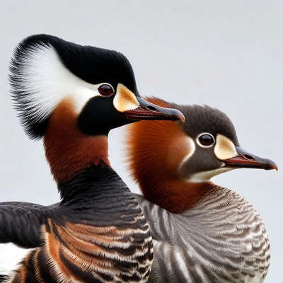Ducks standing beside each other