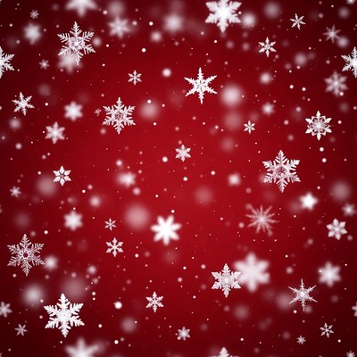 Snowflakes on red background
