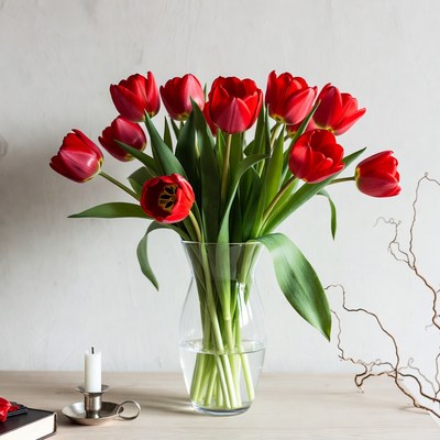 Flowers placed on a table in a vase