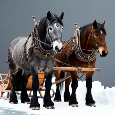 Horses ready for winter activity