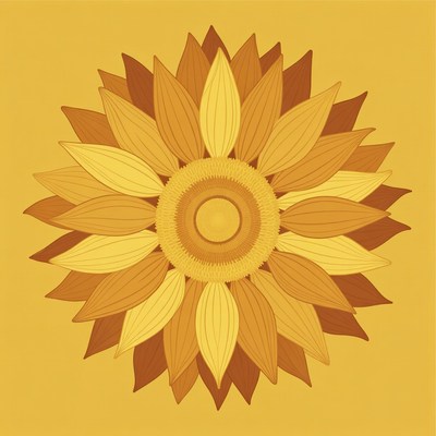Sunflower design with yellow background