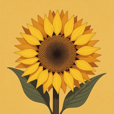 Sunflower design with yellow petals