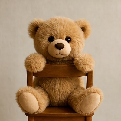 Cute teddy bear on a chair