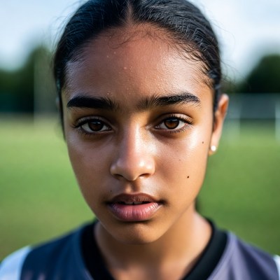 Young athlete focused on the game