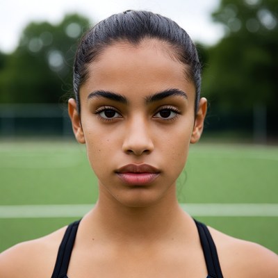 Young athlete on sports field