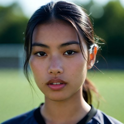 Young player on soccer field