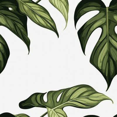 Green leaves on light background