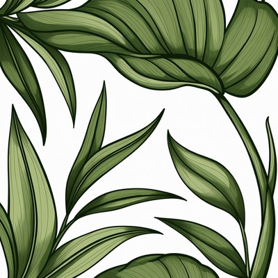 Green leaves pattern design on white background