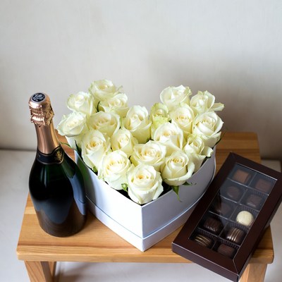 Celebration with roses and treats