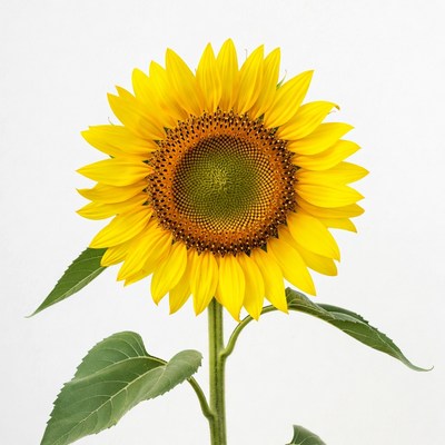 Sunflower against plain background