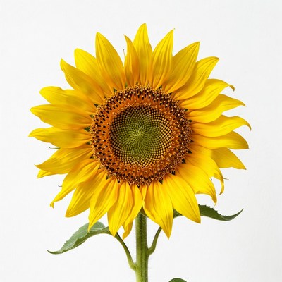 Bright sunflower in simple light
