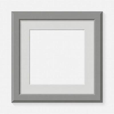 Empty gray frame on white background