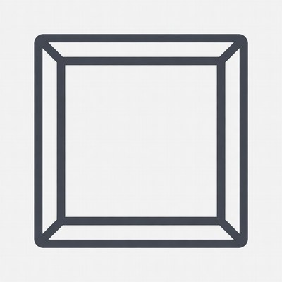 Blank square outline on white background