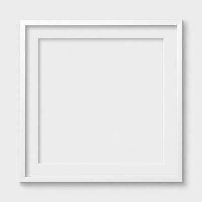 Empty frame on white wall
