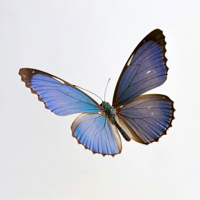 Butterfly flying in bright light