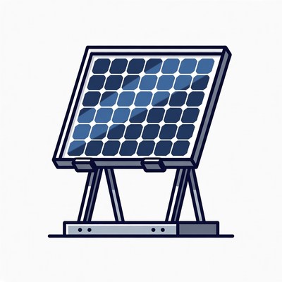 Solar panel on a stand in daylight