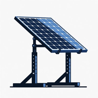 Solar panel on stand in outdoor setting
