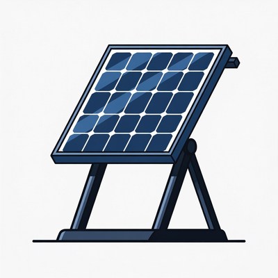 Solar panel on a stand outdoors
