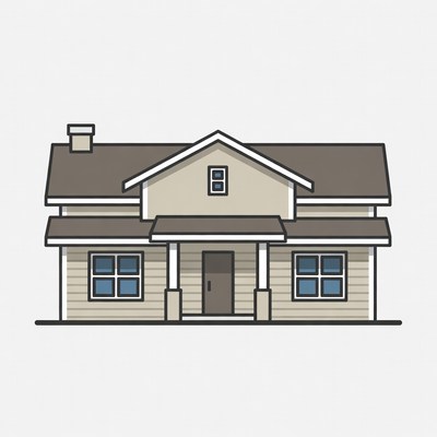 Simple house design in flat style