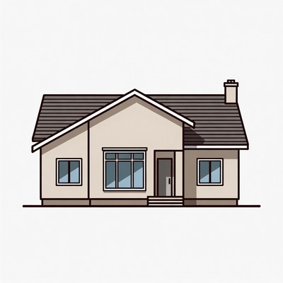 Modern house drawing with simple design