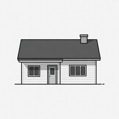 Simple house sketch on white background