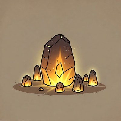 Glowing stones in fantasy setting