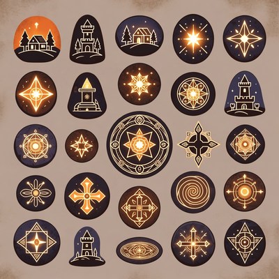 Symbols of fantasy and adventure