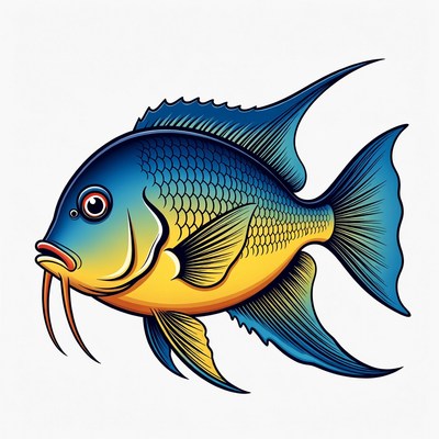 Bright fish swimming in water