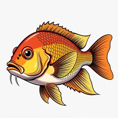 Bright fish swimming in water