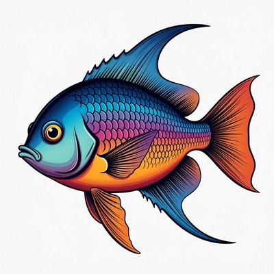 Colorful fish swimming in water