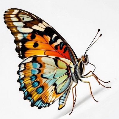 Colorful butterfly on white background