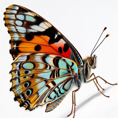 Colorful butterfly on white background