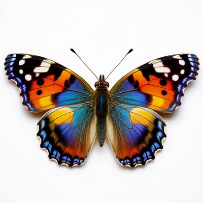 Colorful butterfly on white background